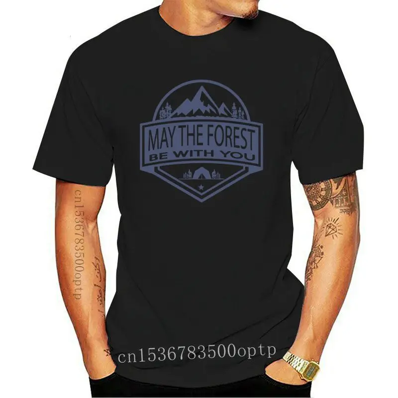 

Camiseta estampada para hombre y mujer, Regalos divertidos de acampada, May The Forest Be With You, Regalos divertidos de acampa