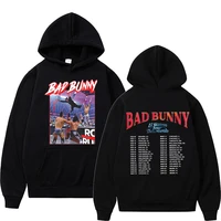 hip hop rapper bad bunny el ulitimo tour del mundo tour graphic print hoodies menwomen fleece cotton hoodie eu size streetwear