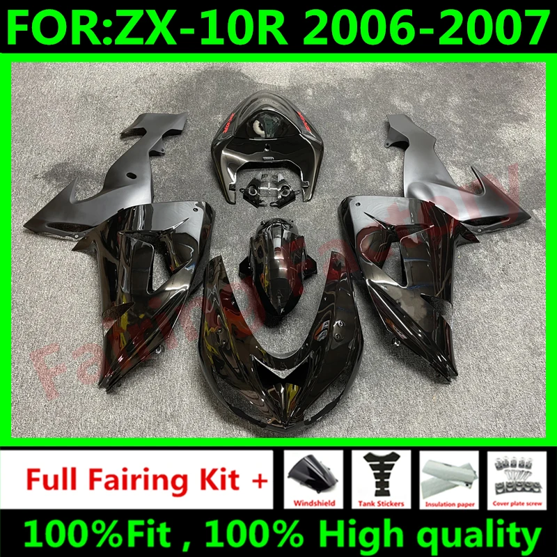 

Новый комплект обтекателей из АБС-пластика для мотоцикла, подходит для ниндзя ZX-10R ZX10R zx 10r 2006 2007 06 07, полный комплект обтекателей для кузова, с...