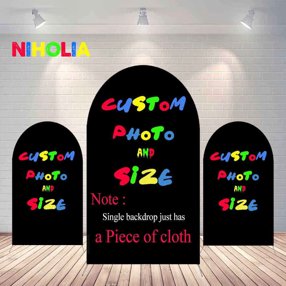 

Niholia Arch Covers Custom Photography Backdrop Wedding Bridal Shower Photo Background Doubleside Print Elastic Photo Booth Prop