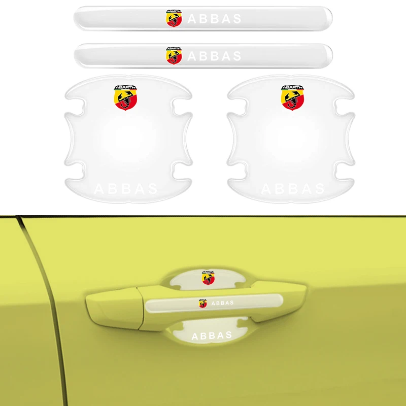 

8pcs Car Door Handle Stickers Security Protection Film for Abarth Puto 595 500 124 125 Stilo Ducato Competizione Car Accessories