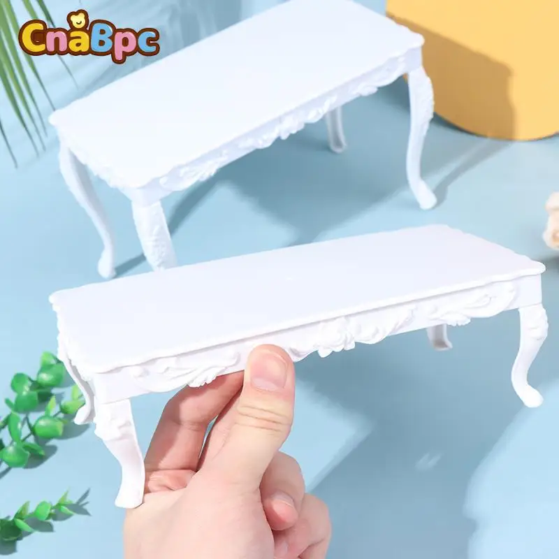 

1/12 Dollhouse Miniature Furniture White Wooden Table Coffee Table Computer Desk For Dollhouse Miniature Dolls Simulation Toys
