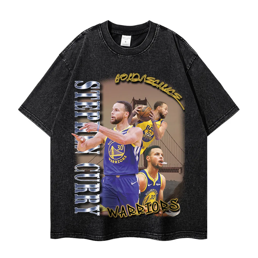 

Basketball Star Library Theme Fashion Hip Hop Retro Loose Short Sleeves