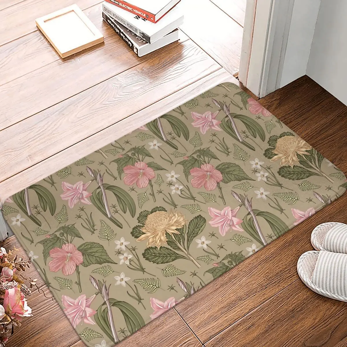 

Wildflower Kitchen Non-Slip Carpet Pattern With Amaryllis Bedroom Mat Entrance Door Doormat Floor Decoration Rug