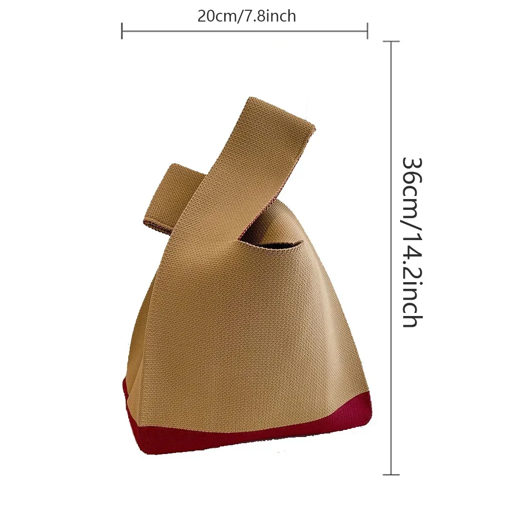 Сумка на запястье Вязаная сумка ручной работы Сумки с узлом для покупок