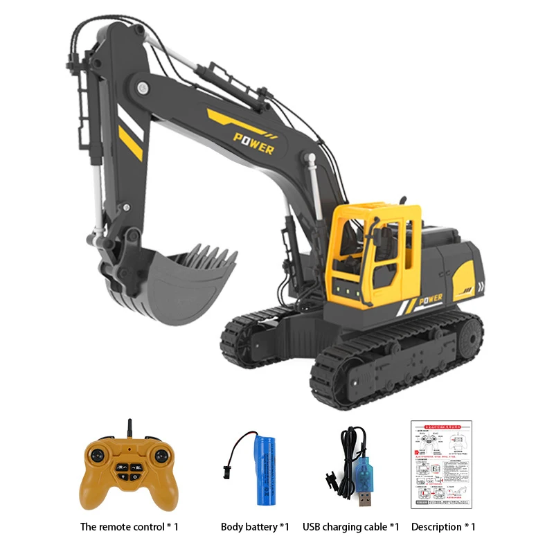 

JJRC children's 12-way alloy excavator light music spray projection toy gesture induction electric remote control car