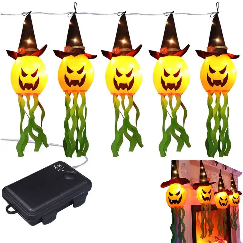 

Гирлянда в виде тыквы на Хэллоуин, водонепроницаемая трехмерная гирлянда в виде тыквы, призрака, фонаря, работающая от батареи, гирлянда для праздника и помещений