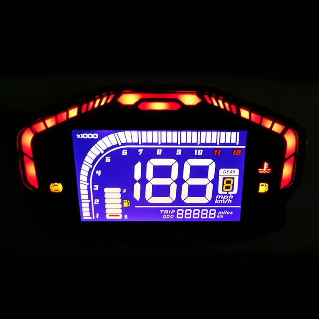 

Motorcycle LED LCD Digital+Backlight ,2,4 Cylinder