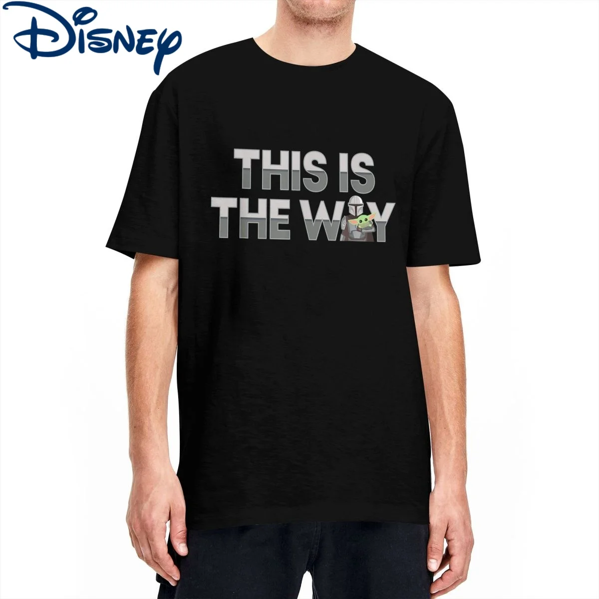 

Disney Star Wars The Mandalorian Mando Child Yoda T-Shirts Men This Is The Way Cotton Tees Short Sleeve T Shirts Plus Size Tops