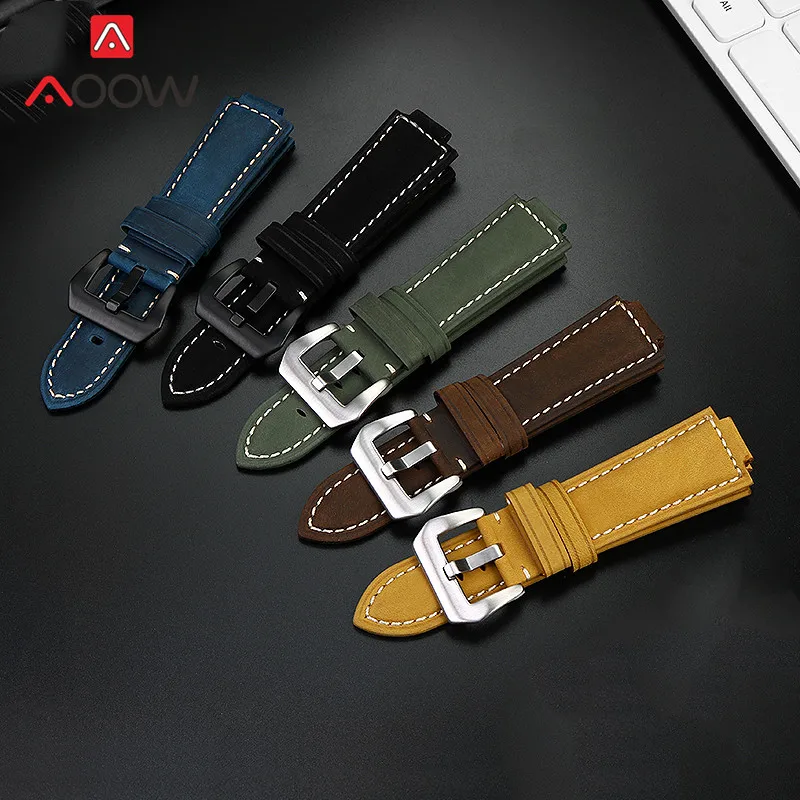 Genuine Leather Cowhide Strap for Casio G-Shock G-Steel GST-B400 GST-B200 Stainless Steel Buckle Matte Men Bracelet Watch Band