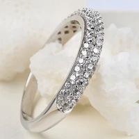 authentic s925 sterling silver rings for women luxury double rows zirconia couple engagemen wedding ring gift fashion jewelry