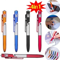 multifunctional 4 in 1 folding mobile phone stand touch screen stylus pen ballpoint pen with led flashlight