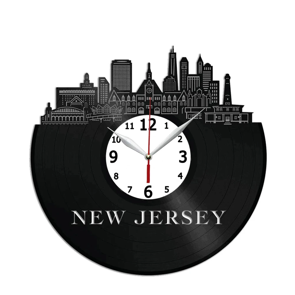 New Jersey Vinyl Wall Art  Clock Unique Vintage Wall Art - P