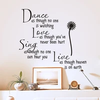 dance daisy carved living room decoration proverbs wall stickers english poetry removable wall posters