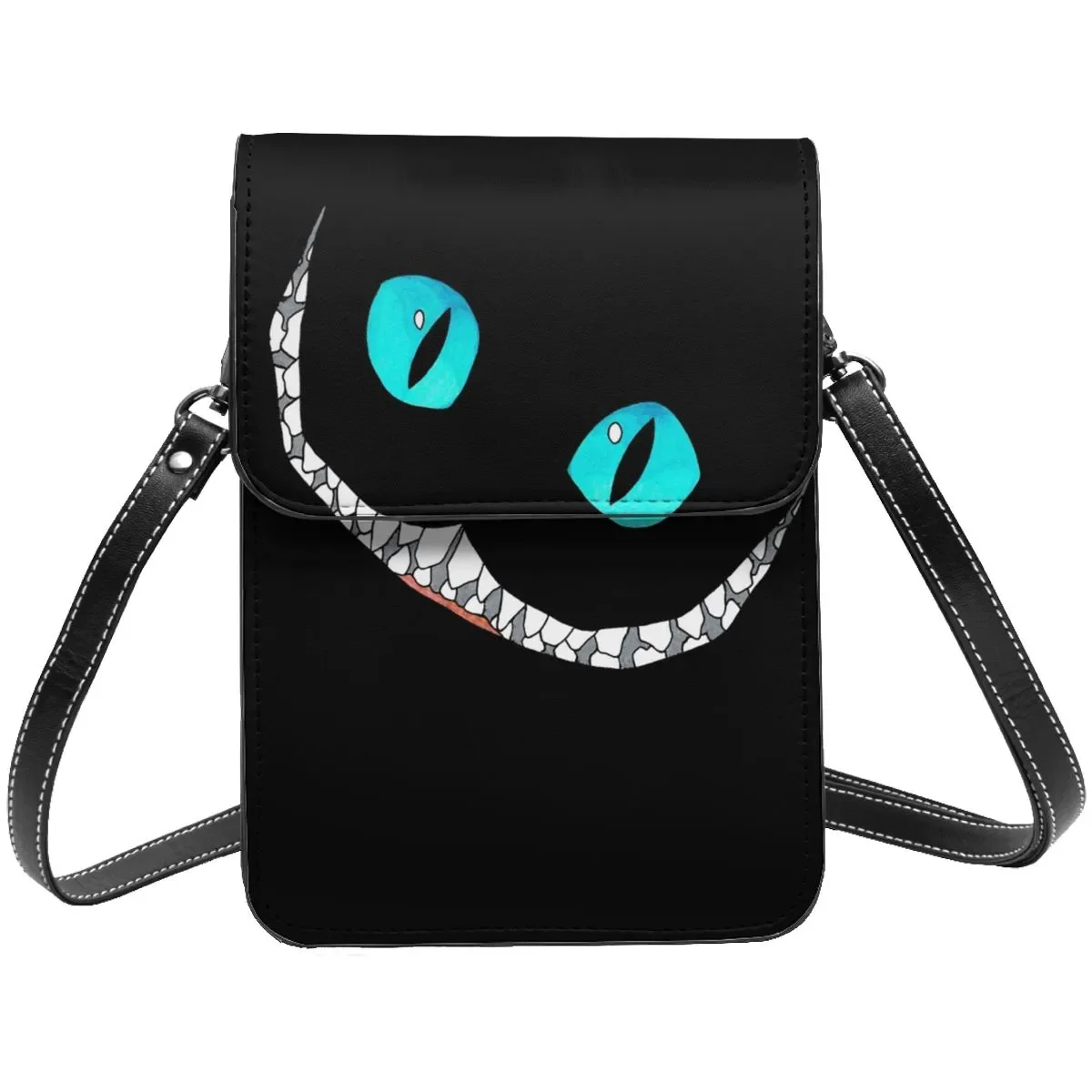 

Mad Cat Grin Shoulder Bag Blue Eyes Grin Smiling Woman Bulk Mobile Phone Bag Funny Leather Work Bags