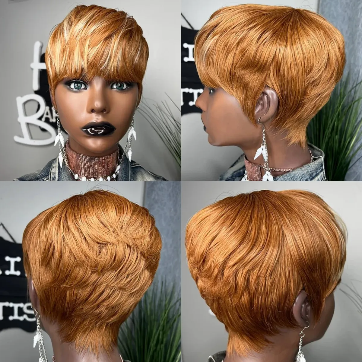 Hair Style Short  Straight Wigs With Bangs  For Black Women