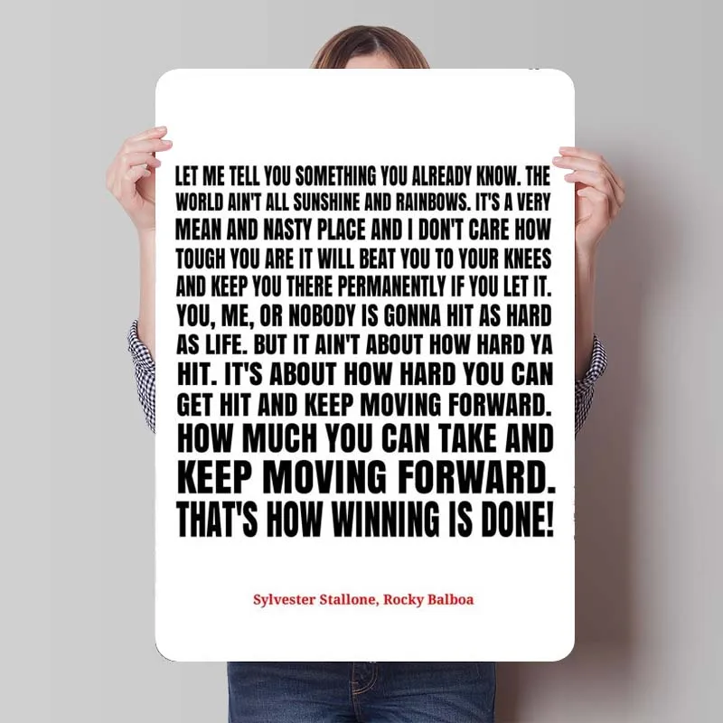 Rockys Balboa цитата жестяная вывеска мотивационный постер украшение для дома