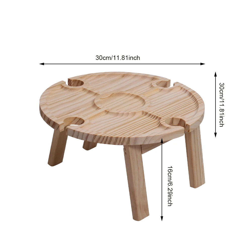 Лидер продаж портативный деревянный Мини-стол со стеклянным держателем посуда с