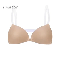 invisible bra push up adhesive silicone bra for wedding dress magic bra with transparent straps backless bralette lingerie top