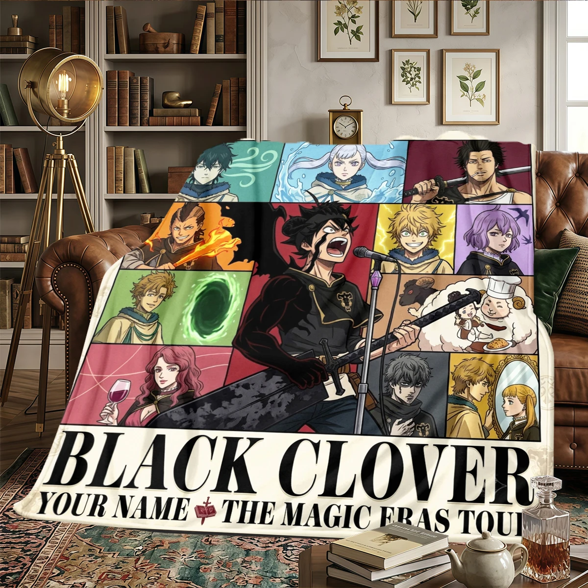 Фото Плед из фланели с принтом Black Clover на заказ - теплый, для спальни, дивана, кровати, кресла, пикника, путешествий - HE2 №4