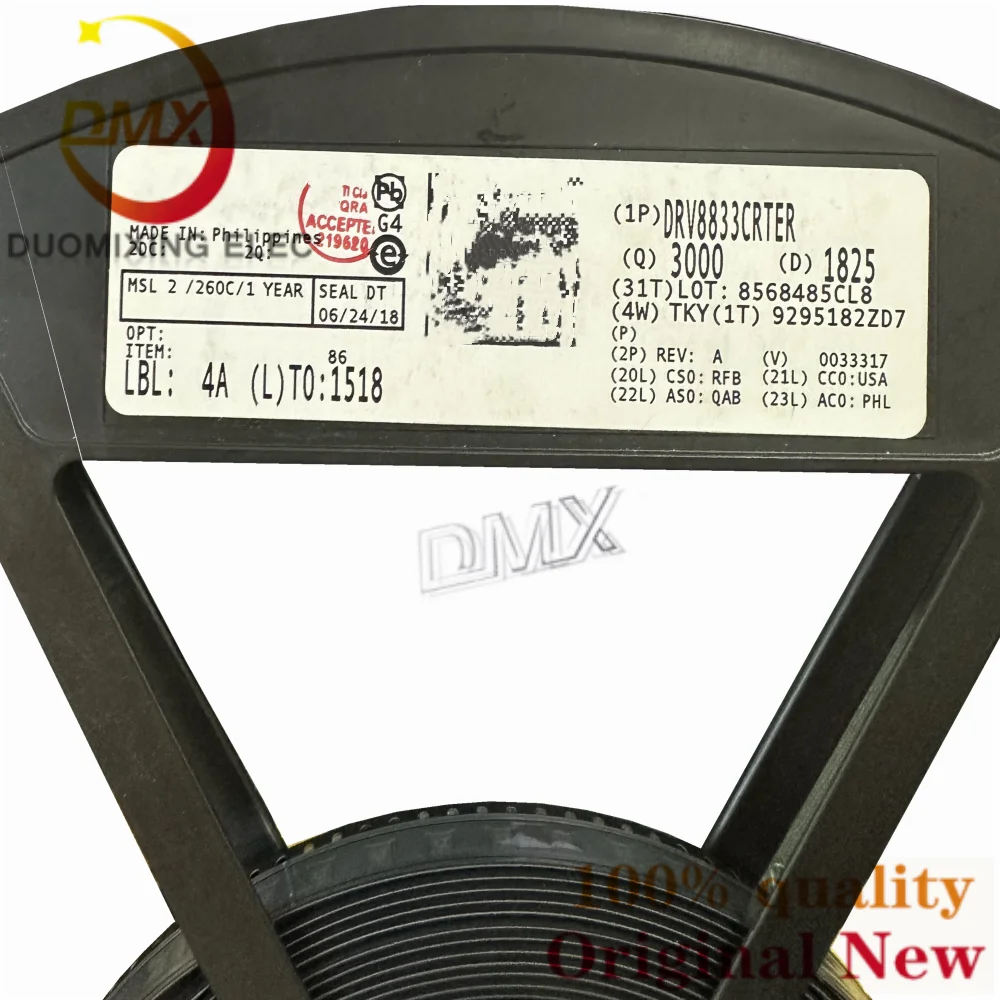 10-500 шт./лот 100% Новый оригинальный DRV8833CRTER DRV8833CRTET DRV8833 Печатный провод: 8833C WQFN16 чип драйвера двигателя