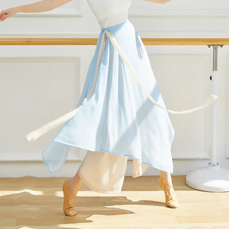 Women Dance Clothes Ancient Style Folk Dance Elegant Wide-Leg Pants Chinese Dance Practice Pants Classical Dance Practice Pants