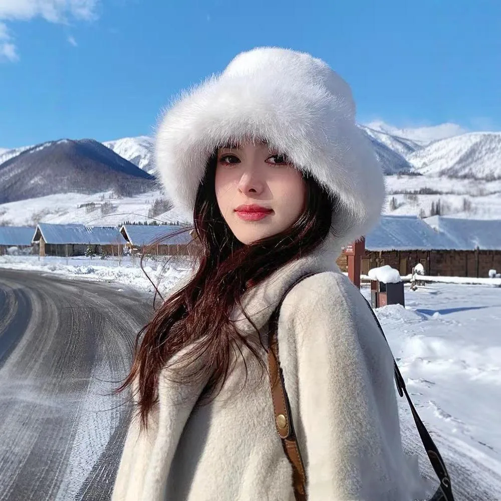 Новая теплая пушистая меховая панама холодная утолщенная защитная крышка для