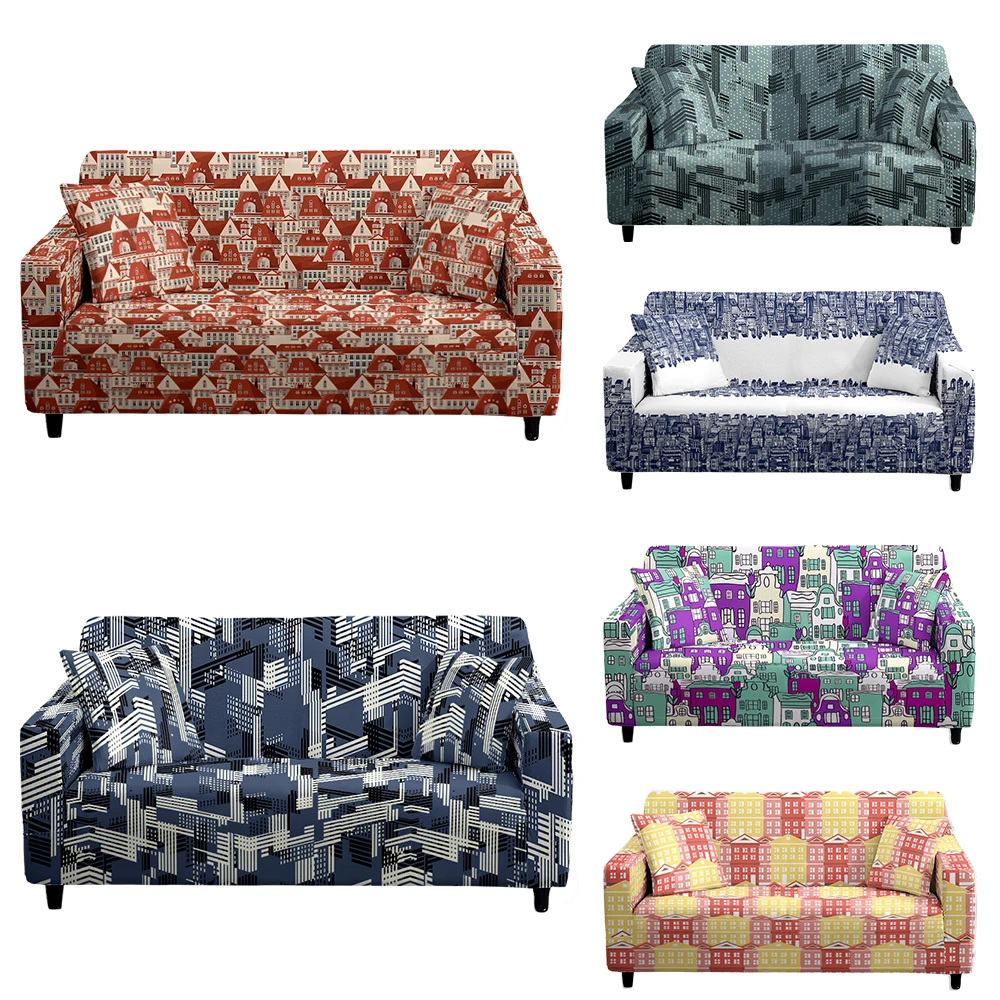 

Technological Style City Gorgeous Houses Sofs Covers L-Shape All-Inclusive Slip-Resistant Strech Sofacover Cover Strech Solid