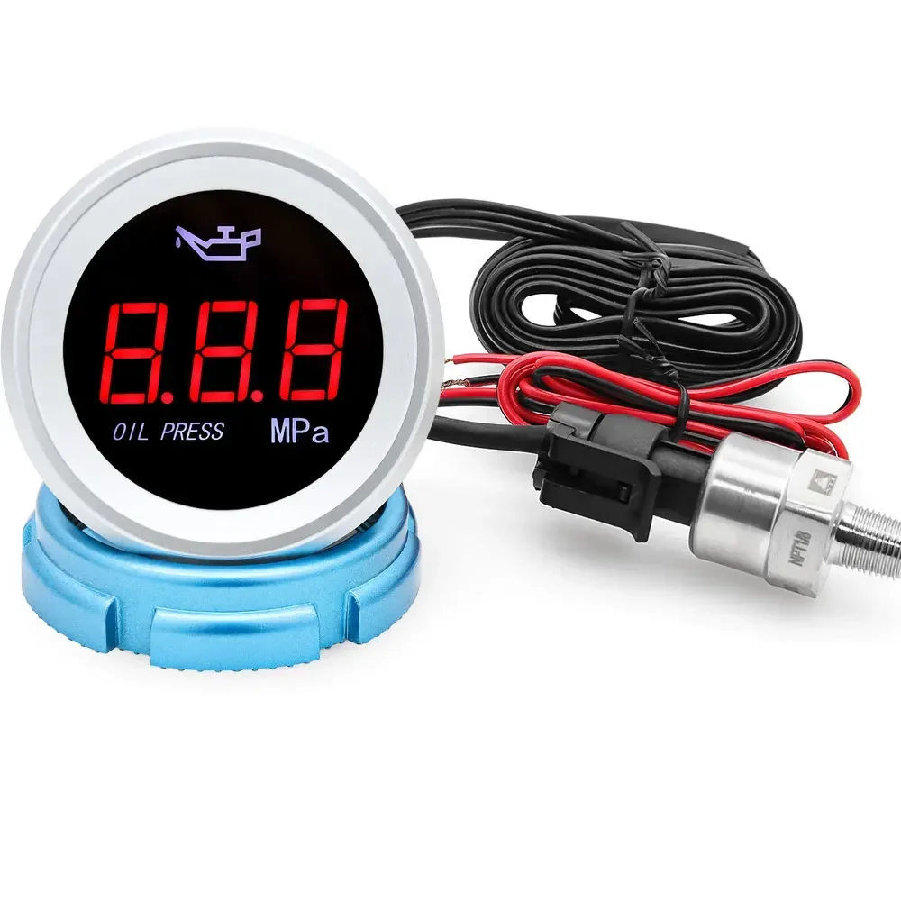 

Универсальный цифровой 52 мм электронный светодиодный датчик 12/24 В, датчик температуры воды, датчик давления масла, датчик уровня топлива + датчик напряжения