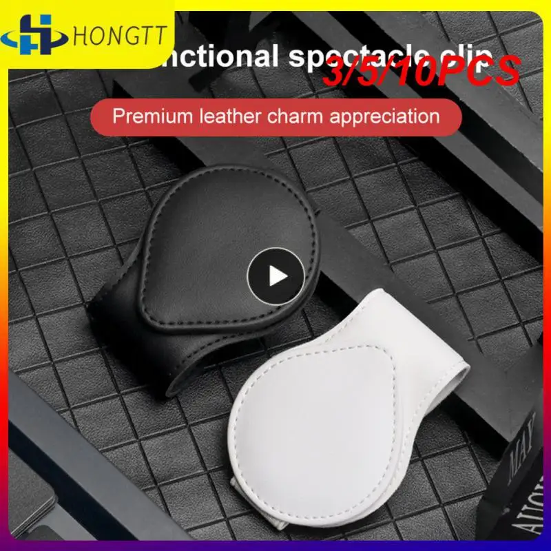 

3/5/10PCS Pu Leather Portable Car Glasses Clip Universal Glasses Ticket Document Holder Multifunctional