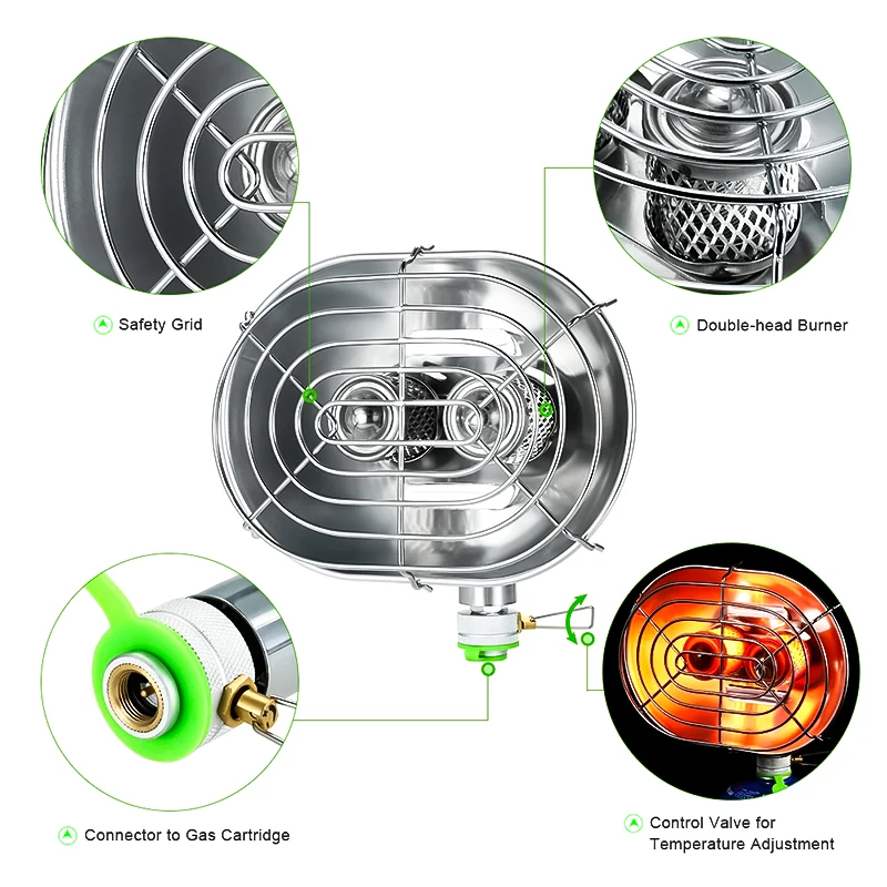 BRS-H22 Портативный Двойной Инфракрасный Уличный Обогреватель 1050 Вт Дизайн