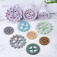 3pcs gear shape plunger fondant cutter baking chocolates cake decorating tools cookie mold decorating accessories sugar craft