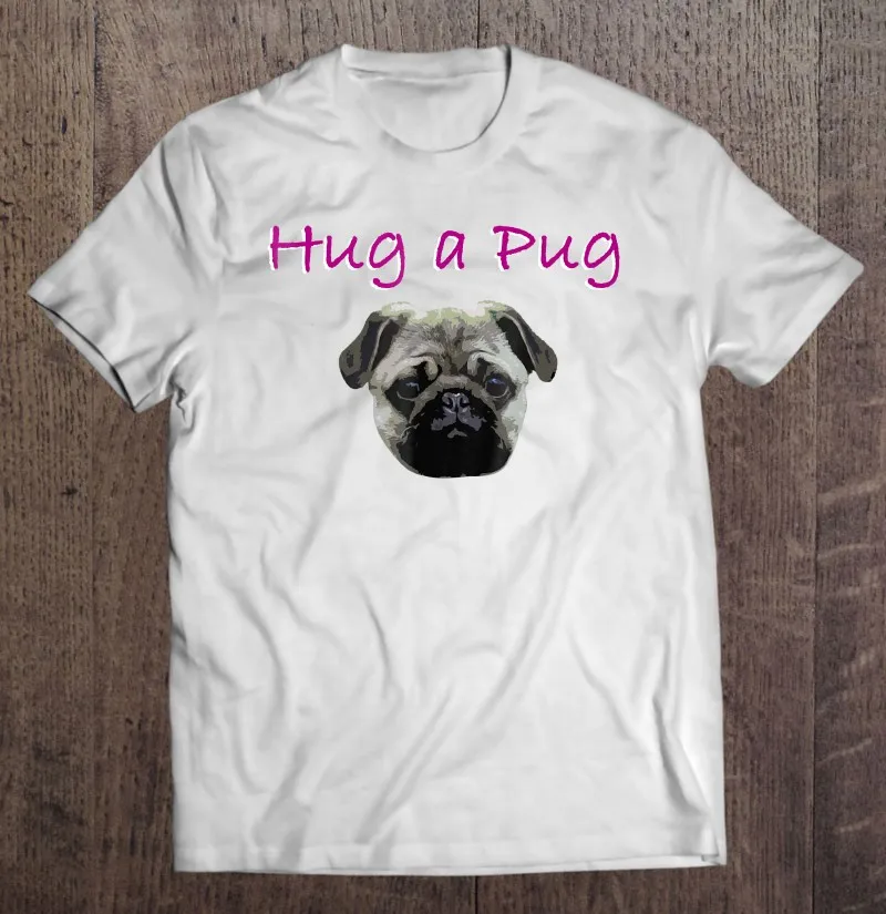 

Футболка мужская с надписью «Love My Pug Hug A Pug Dog Owner Mama Mom»