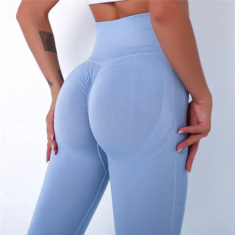 

Women Spandex 20% Seamless Leggings Bubble Butt Push Up Workout Leggins High Waist Gym Trousers Mujer Fitness Pants Athletic Wea