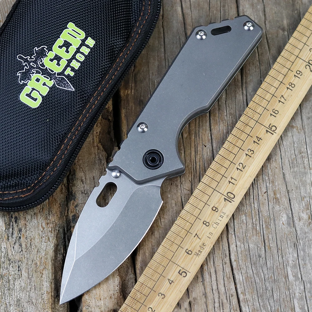 

Складной нож Green Thorn 75AR, титановая ручка, лезвие D2, для охоты, кемпинга, выживания, фруктов, кухонные ножи, карманные инструменты для повседневного использования