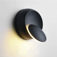 led wall lamp 360 degree rotation adjustable bedside lights white black creative wall light black modern round wall sconce lamps