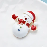 lovely snowman brooch pin corsage cartoon dripping oil christmas snowman hat panda brooch gift ornaments jewelry wholesale