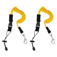 kayak paddle leash 2 pack safety tool lanyard kayak accessories stretchable coiled rod for kayak and paddles yellow