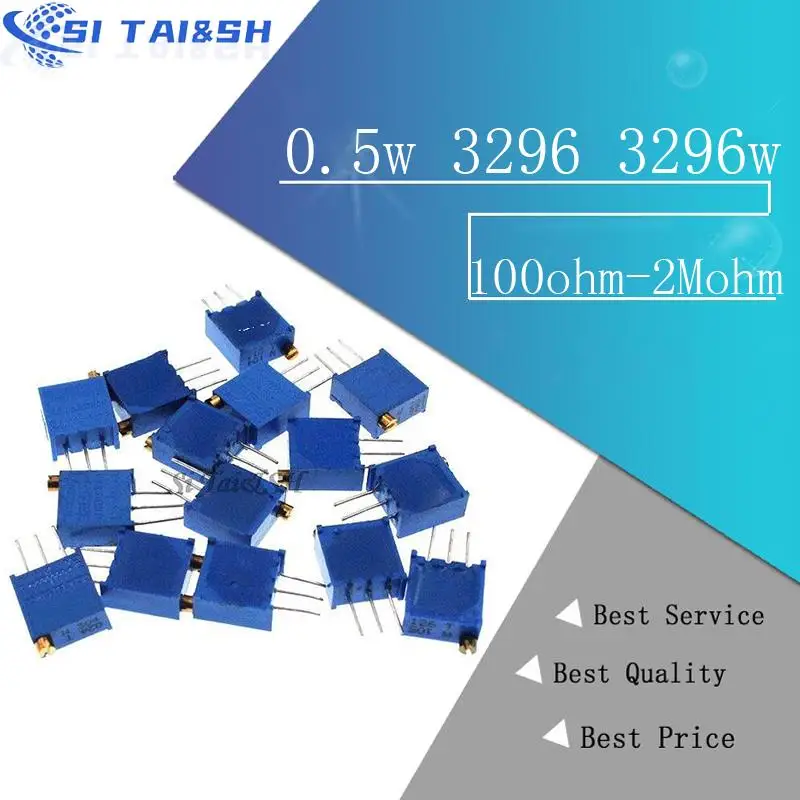 15 значенийX1 шт. = 100 Ом-2 МОм 0 5 Вт 3296 переменные резисторы MultiTurn триммер