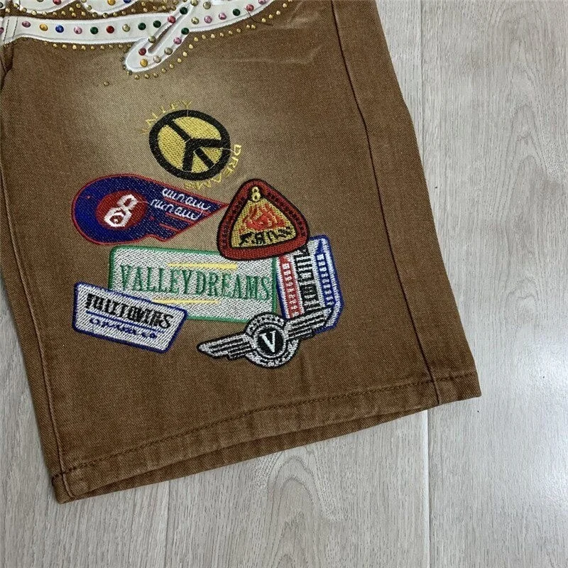 Джинсовые шорты унисекс Vale Forever Valley с вышитым логотипом, в американском уличном стиле, свободного кроя, повседневные (art.: 3920dca3e5b6e) - 3920dca3e5b6e