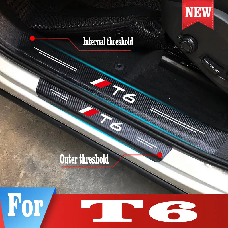 

Car Stickers Door Threshold Guard For Volvo S60 T6 Car Door Sill Scuff Plate Pedal Cover Trim Auto Styling Accessories