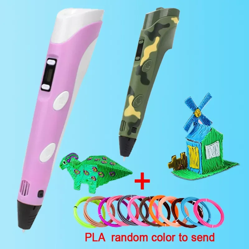 

3D Pen DIY Drawing Pen With LCD Screen Compatible PLA Filament Toys Safe Paiting for Children Kids Christmas Birthday Gift