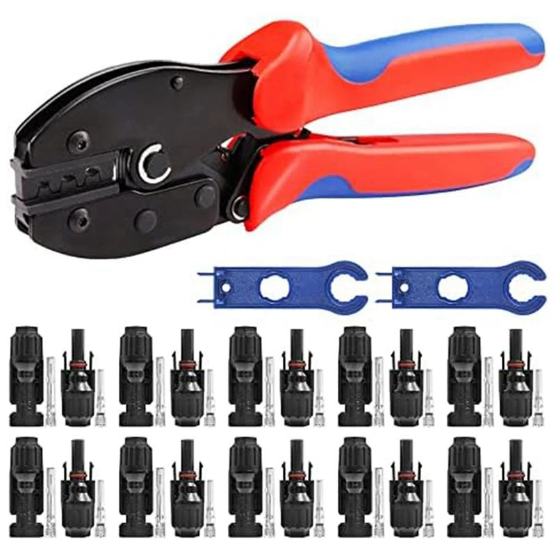 

Solar Crimping Tool Kit For 2.5-6.0Mm²/AWG26-10 Solar Panel PV Cable With 10PCS Male Female Solar Panel Cable Connectors