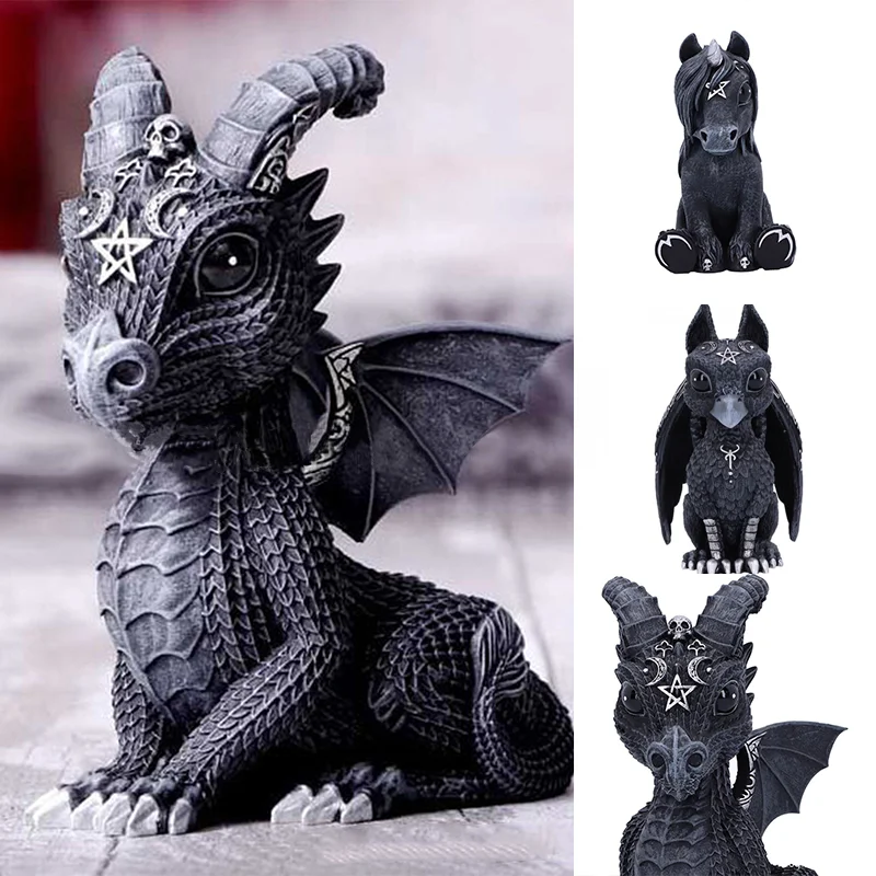Cthulhu Resin Fantasy Creature Griffin Unicorn Crafts Lucifly Occult Dragon Statue Cute Magic Animal Decor Sculpture Home Gift