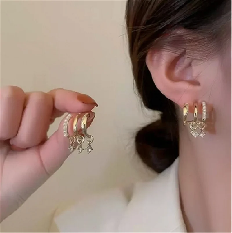 Серьги-гвоздики в стиле ретро с кристаллами женские небольшие круглые украшения