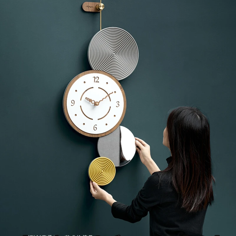 

clock wall clock living room large size 2023 new creative simple modern atmosphere online celebrity advanced sense
