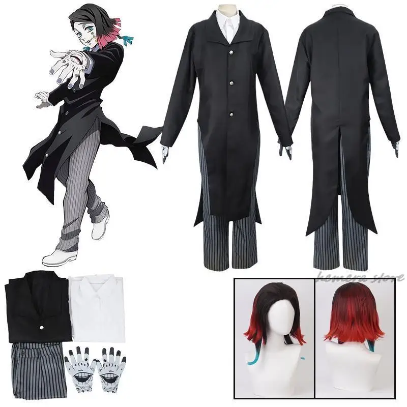 

Anime Enmu Cosplay Costume Demon Slayer Cosplay Enmu Dream Uniform Kimetsu No Yaiba Enmu Wig Tattoo Halloween Party Clothes