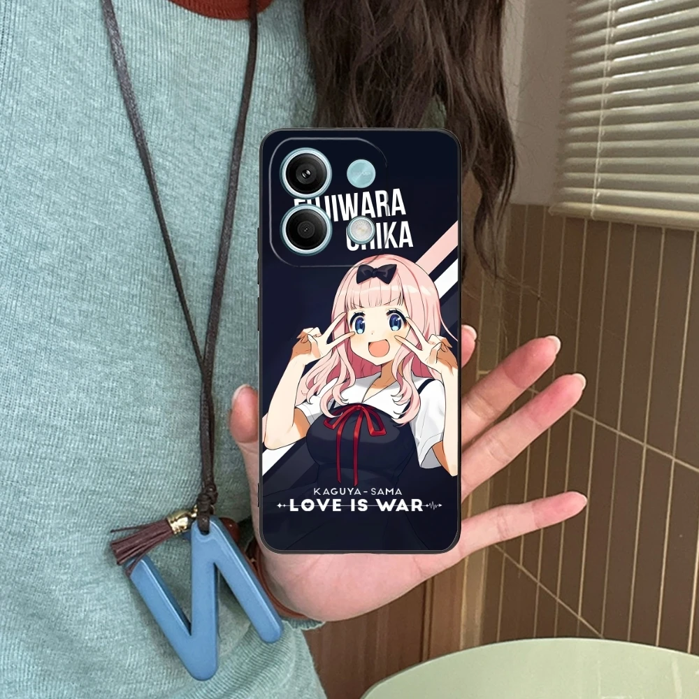 Чехол для мобильного телефона Kaguya Sama Chika Xiaomi Redmi Note 13 12 11 10 9 8 7 6 S A Pro Lite Plus 5G черный
