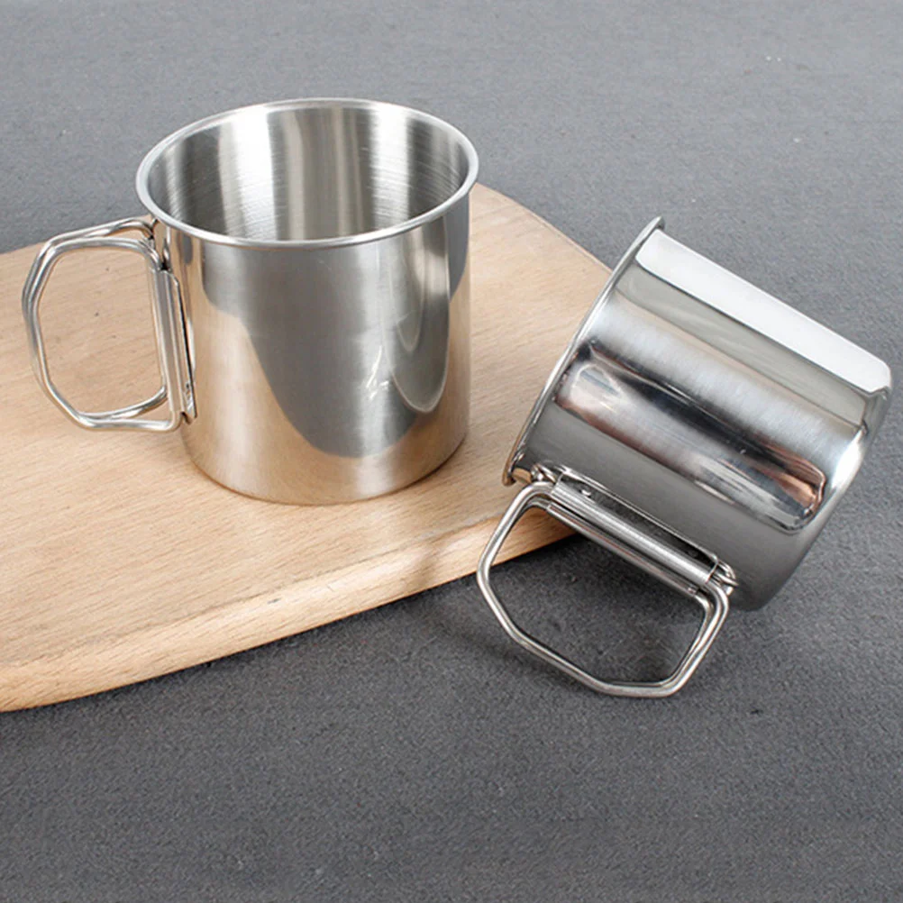 

Outdoor Folding Water Cup Metal Drinking Multi-function Camping Steel Handle Supply Mug