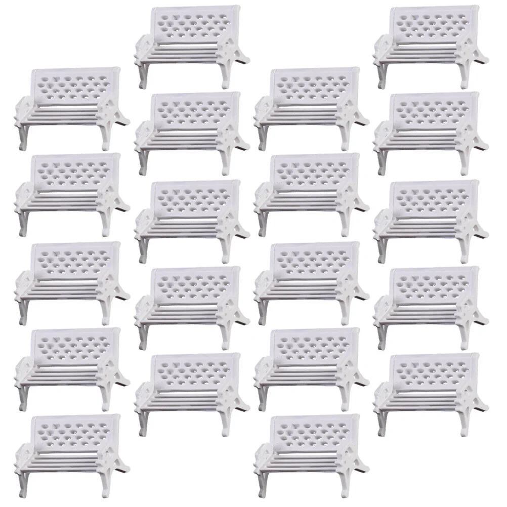 

20 Pcs Park Chair Decoration Miniature Toys Scene Bench Fake Prop Material Micro Benches Ornament Abs Sand Table Garden